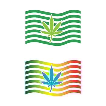 cannabis logo and marijuana leaf icon vector design