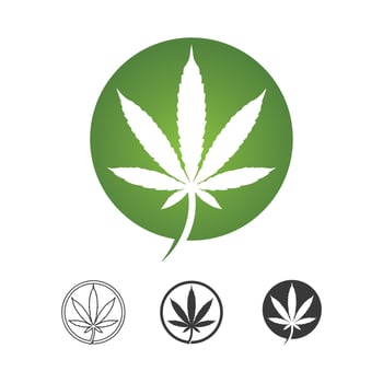 cannabis logo and marijuana leaf icon vector design