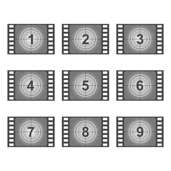 Silent Film Countdown vector