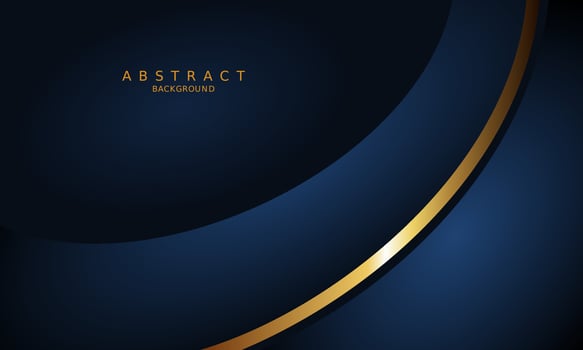 dark blue luxury premium background and gold line. vector