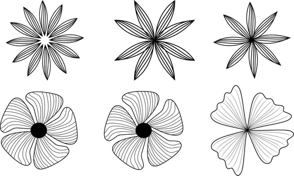 line art flower  vector art.