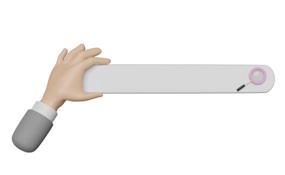 businessman hands holding blank search bar with magnifying glass  isolated. minimal web search engine or web browsing concept, 3d illustration or 3d render png