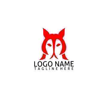 Simple red owl mascot logo vector