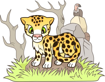 cute cartoon cheetah vector