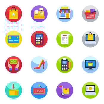 Pack of Shopping Flat Icons vector