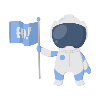 Astronaut Holding Flag PNG Illustration