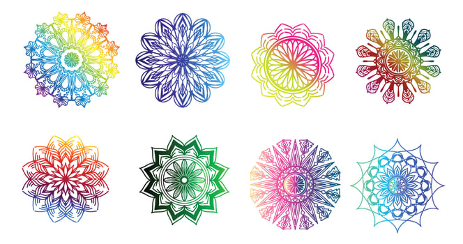 colorful mandala , set mandala,Mandalas, Vintage decorative element, Oriental pattern, vector, Islam, Arabic, Indian, turkish, pakistan, chinese, ottoman motifs, luxury ornamental mandala vector