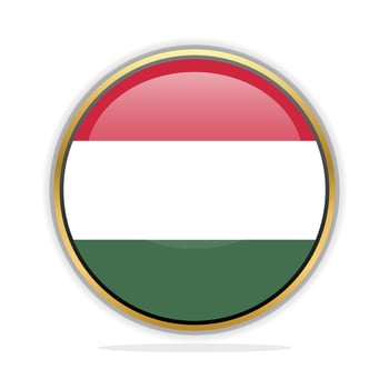 Button Flag Design Template Hungary vector