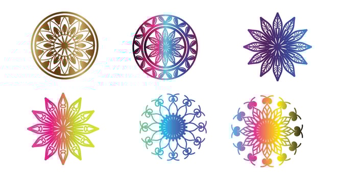 colorful mandala , set mandala,Mandalas, Vintage decorative element, Oriental pattern, vector, Islam, Arabic, Indian, turkish, pakistan, chinese, ottoman motifs, luxury ornamental mandala vector