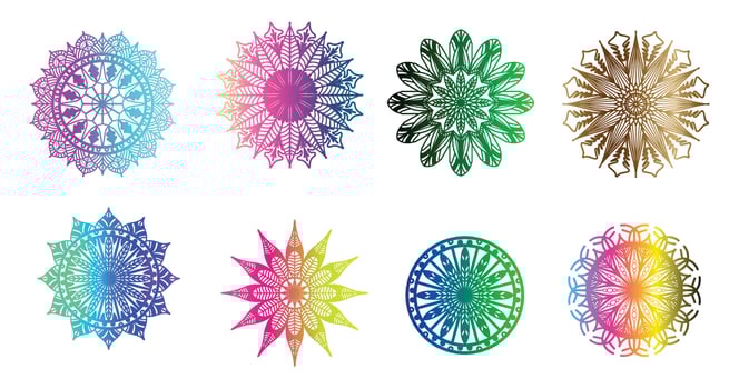 colorful mandala , set mandala,Mandalas, Vintage decorative element, Oriental pattern, vector, Islam, Arabic, Indian, turkish, pakistan, chinese, ottoman motifs, luxury ornamental mandala vector