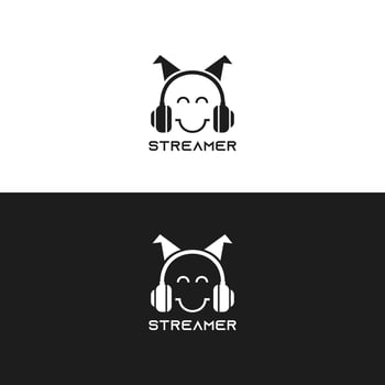 gamer streamer logo simple design vector