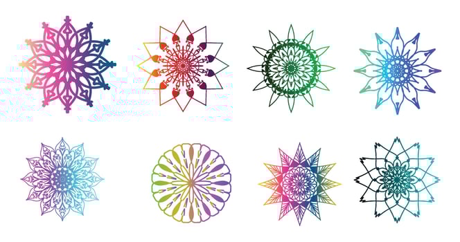 colorful mandala , set mandala,Mandalas, Vintage decorative element, Oriental pattern, vector, Islam, Arabic, Indian, turkish, pakistan, chinese, ottoman motifs, luxury ornamental mandala vector