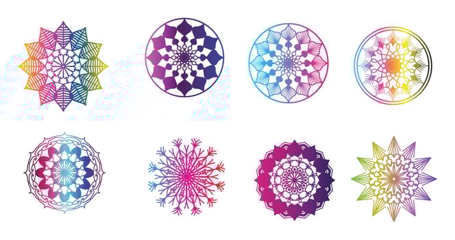 colorful mandala , set mandala,Mandalas, Vintage decorative element, Oriental pattern, vector, Islam, Arabic, Indian, turkish, pakistan, chinese, ottoman motifs, luxury ornamental mandala vector