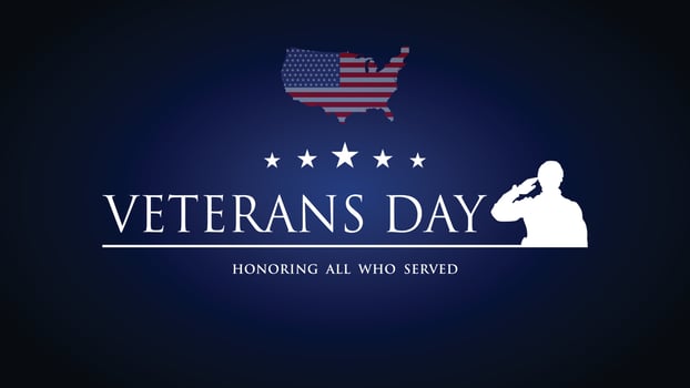 Happy Veterans Day - Honoring All Who Served Poster. 11th of November. USA Veterans Day celebration. Memorial American veteran day vector design illustration. Veterans day background.