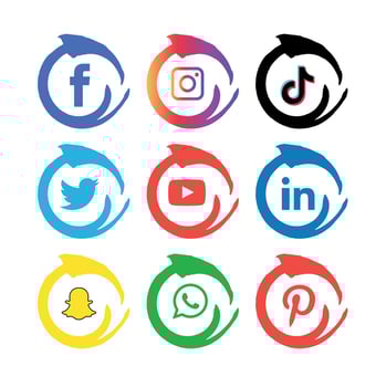 Social media icons set Logo Vector Illustrator