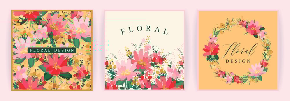 Set of vector floral design