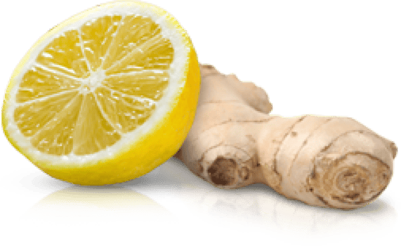 ginger with sliced lemon png