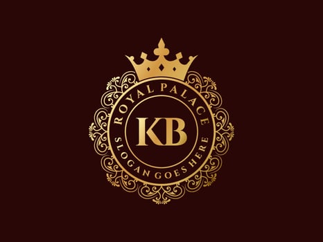 Letter KB Antique royal luxury victorian logo with ornamental frame. vector