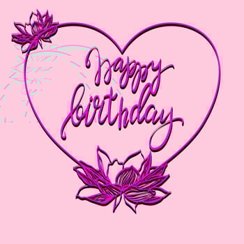 Frame heart with lotus flowers and lettering vector