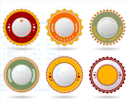 Collection of colorful retro vintage badge vector illustration
