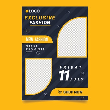 Fashion sale post and social media banner template vector