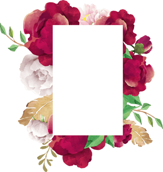 Beautiful Rectangle Flower Frame png