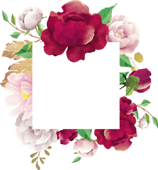 Beautiful Square Flower Frame png