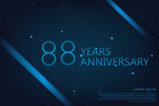 88 years anniversary geometric banner. Poster template for celebrating anniversary event party. Vector illustration
