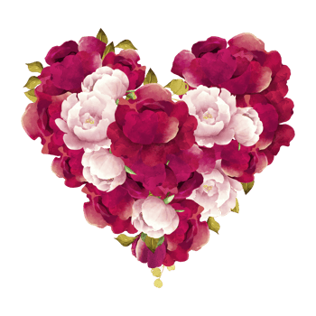 Beautiful Heart Shape Flower in Watercolor png