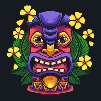 tiki face mask vector