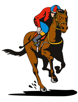 Horse and Jockey Racing Retro png