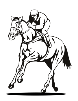 Horse and Jockey Racing Retro png