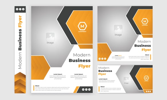 Set of flyer, postcard post design template vector
