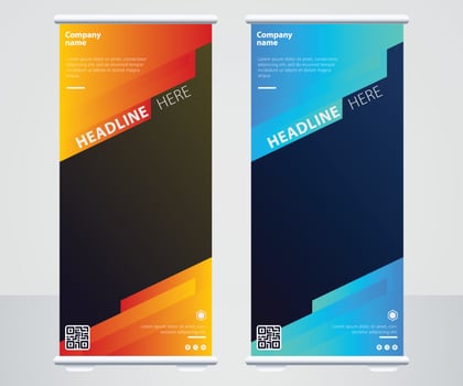 Creative roll up banner design template vector