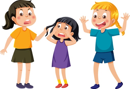 A girl get bullied by her friends vector