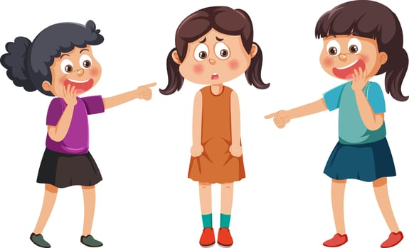 A girl bullied by her friends vector