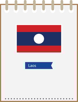 Laos flag notepad vector