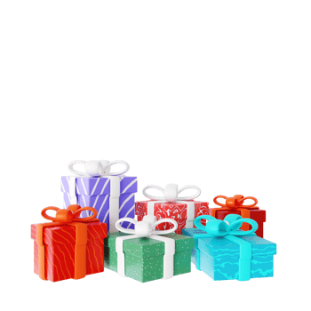 Christmas 3d element gift box png
