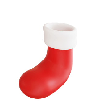 Christmas 3d element santa socks png