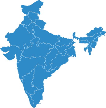 India political map divide by state png