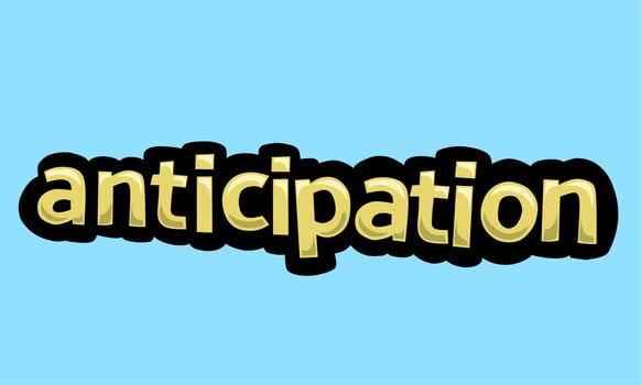 anticipate writing vector design on a blue background