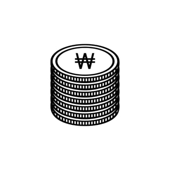Korea Currency Icon Symbol, Won, KRW Sign. Vector Illustration