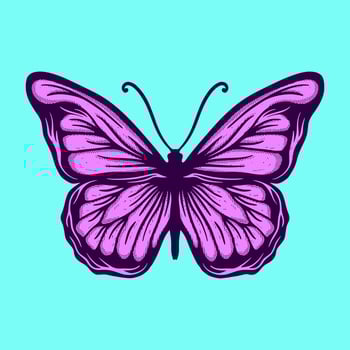 Butterfly Illustration hand drawn sketch colorful for tattoo, stickers, etc vector