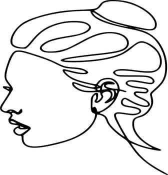 Black and white one line art vector