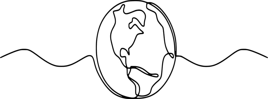 Black and white one line art vector