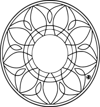 Black and white vector mandala design outlines