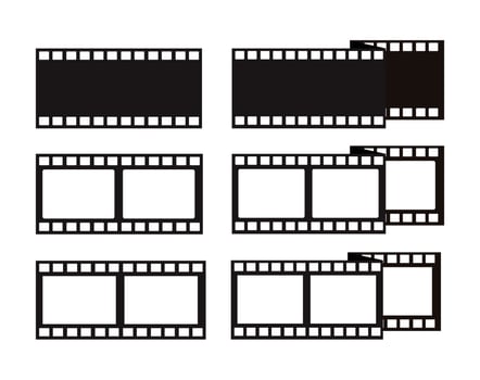set of film strips vector illustration
