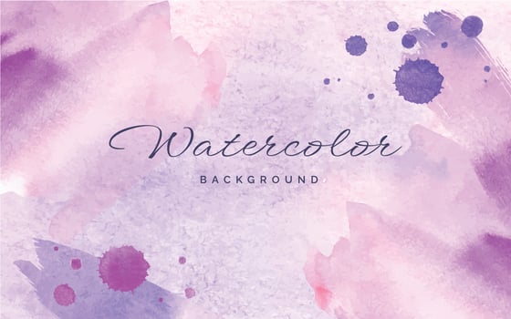 Colorful lilac and pink watercolor background. Vector hand painted background for design