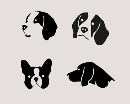 silhouette of dog face vector
