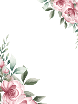 Pink watercolor flower frame png